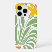 彼女のための緑と黄色のカラフルな野の花の絵 iPhoneケース (裏面)