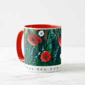 彼女のための花のコーヒーカップ アクリル絵画ギフト マグカップ (正面左)