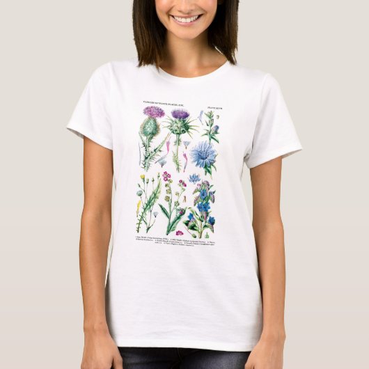 彼女のための英国の野生の花#11のカスタマイズ可能なギフト Tシャツ (正面)