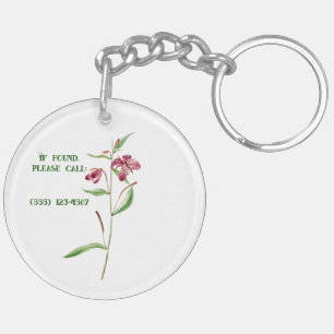 彼女のための赤い植物のミニマルなヴィンテージ キーホルダー