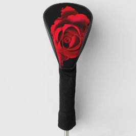 彼女のための赤と黒のバラの花 ゴルフヘッドカバー