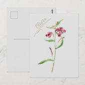 彼女のための赤ミニマルい植物性ヴィンテージ ポストカード (正面/裏面)