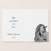 彼女のための馬芸スケッチハッピーバースデー 箔カード (内部)