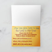 彼女のための驚きの誕生会の招待 招待状 (内部)