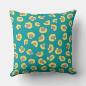 彼女のための黄色と青のレオペラパターンカラフル クッション (裏面)