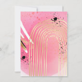 彼女のための60と素晴らしい誕生日ホットピンク抽象芸術 招待状 (裏面)