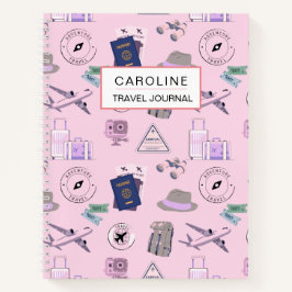 彼女ののための旅行カスタム誌文字 ノートブック