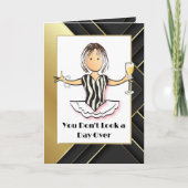 彼女のはっきりした誕生日のための素晴らしいおもしろい魅力的な金ゴールド カード (正面)