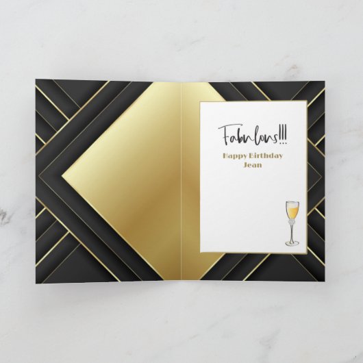 彼女のはっきりした誕生日のための素晴らしいおもしろい魅力的な金ゴールド カード (内部)