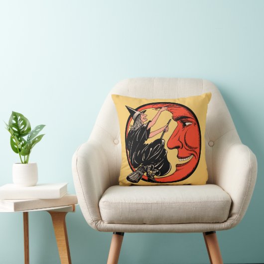 彼女のほうきのヴィンテージのハロウィンの魔法使い クッション (椅子)