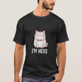 彼女のものカップル猫 Tシャツ (正面)