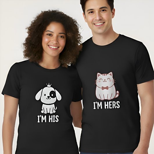 彼女のものカップル猫 Tシャツ