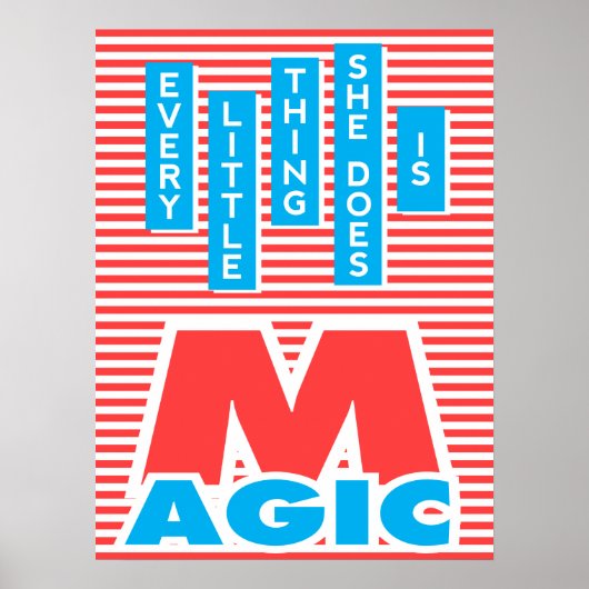 彼女のやることは魔法、タイポグラフィアート ポスター (正面)