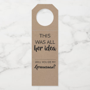 彼女のアイディアおもしろい- Groomsmen Proposal ボトルネックタグ