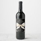 彼女のウェディングノット ボウ ブライズシャワー ワインラベル (正面)