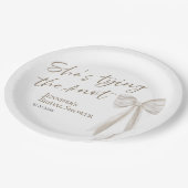 彼女のウェディングプランナー白いリボンシャワーパーティペーパー ペーパープレート (アングル)