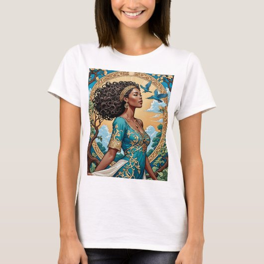 彼女のエレガンス王室のTシャツへのギフト Tシャツ (正面)