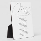 彼女のエレガント誓いはニュー結婚リュウズ夫人の誓いは白 フォトプラーク (側面)