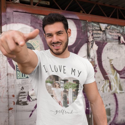 彼女のカスタム写真が大好き Tシャツ