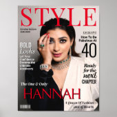 彼女のカスタム誕生日ポスター用の雑誌カバー ポスター (正面)