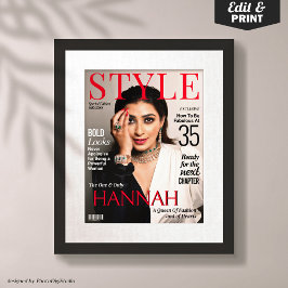 彼女のカスタム誕生日ポスター用の雑誌カバー ポスター