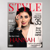 彼女のカスタム誕生日ポスター用の雑誌カバー ポスター (正面)