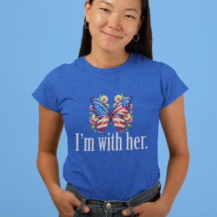 彼女のカマラハリス・バタフライ・ウィメンズと一緒だ トライブレンドＴシャツ