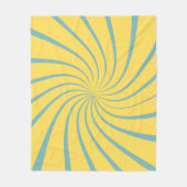 彼女のカラフル家族の夏の模様の青い黄色 フリースブランケット (正面)