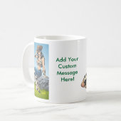 彼女のカーボーイ・ハットのイラストレーションをひっくり返している女性のカーボーイ コーヒーマグカップ (正面左)