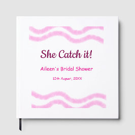 彼女のキャッチ ピンクスパイラル 水彩ライン ブライダル ゲストブック