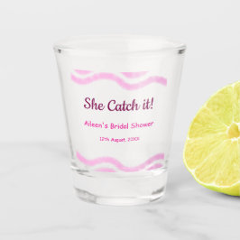 彼女のキャッチ ピンクスパイラル 水彩ライン ブライダル ショットグラス