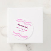 彼女のキャッチ ピンクスパイラル 水彩ライン ブライダル フェイバータグ (インサイチュ)