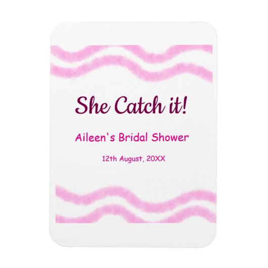 彼女のキャッチ ピンクスパイラル 水彩ライン ブライダル マグネット (縦)