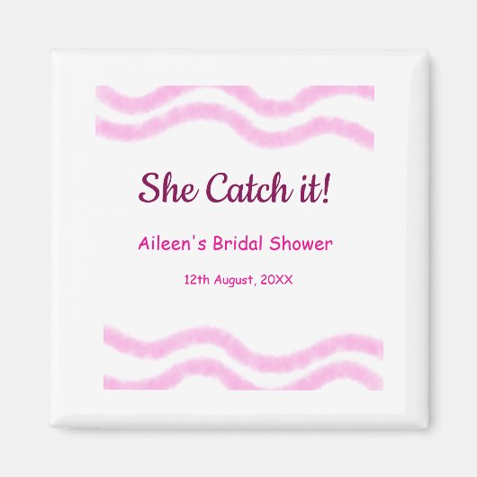 彼女のキャッチ ピンクスパイラル 水彩ライン ブライダル マグネット (正面)