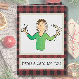 彼女のクリスマスのために美容師に感謝 カード