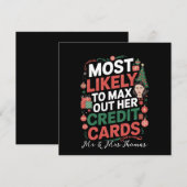 彼女のクレジットカードを使い切る可能性が最も高い 招待状 (正面/裏面)