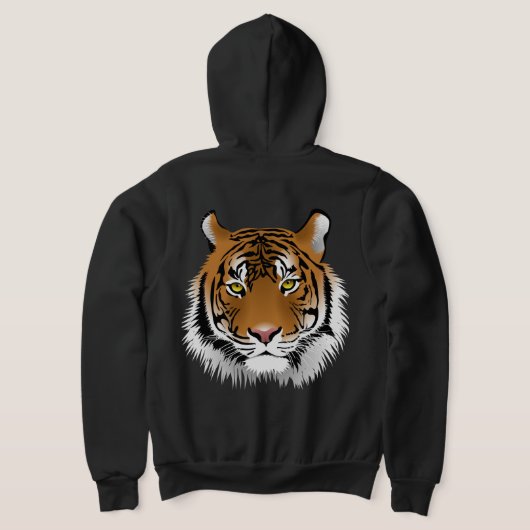 彼女のクール野生の動物のトラの黒のためのカスタム贈り物 パーカ (レイダウン裏面)