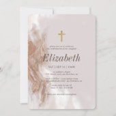 彼女のゴールド水彩クロスの確認 招待状 (正面)