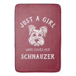 彼女のシュナウザーを愛しているだけの女の子 バスマット