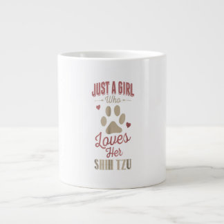 彼女のシーズー(犬)Tzu犬の恋人の贈り物を愛しているだけの女の子 ジャンボコーヒーマグカップ