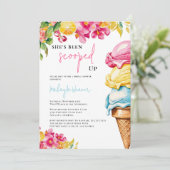 彼女のスイートな結婚前のお祝い アイスクリームの結婚前のお披露目 招待状 (スタンド正面)