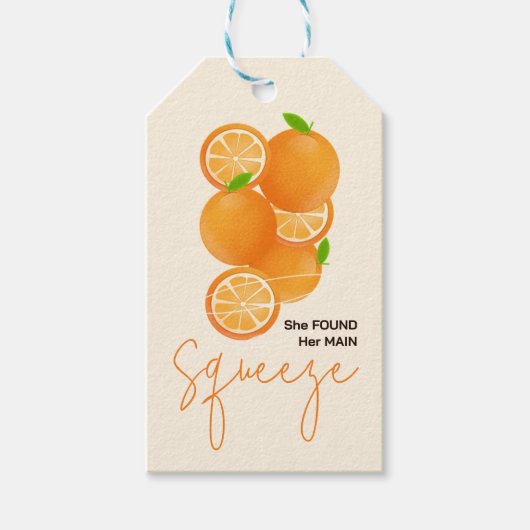 彼女のスクイーズ ブライダルシャワーを発見 ギフトタグ (正面)