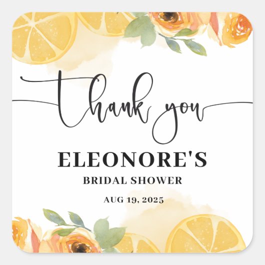 彼女のスクイーズ ブライダルシャワーを発見  スクエアシール (正面)