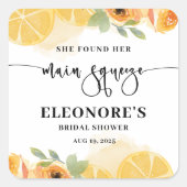 彼女のスクイーズ ブライダルシャワーを発見 スクエアシール (正面)