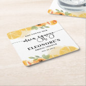 彼女のスクイーズ ブライダルシャワーを発見 スクエアペーパーコースター (アングル)