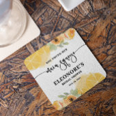 彼女のスクイーズ ブライダルシャワーを発見 スクエアペーパーコースター