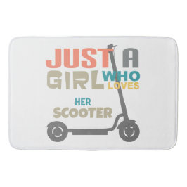 彼女のスクーターを愛する女の子 バスマット