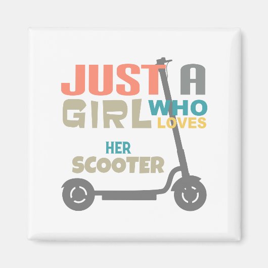 彼女のスクーターを愛する女の子 マグネット (正面)