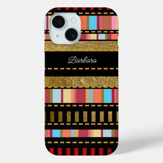 彼女のストライプの名前の素晴らしいパターン Case-Mate iPhoneケース (裏面)