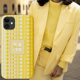 彼女のストライプ誕生日の黄色のとドット母の日 iPhone 11 ケース